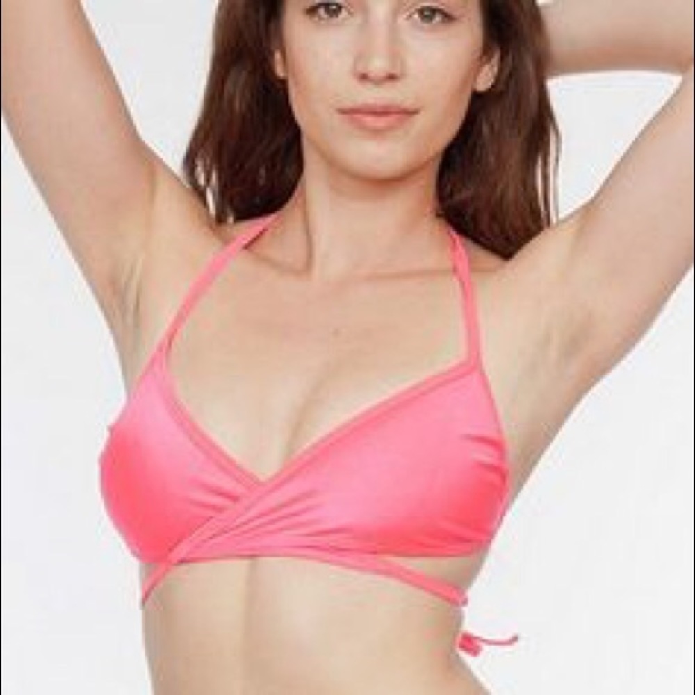 PURPLE American Apparel wrap bikini top